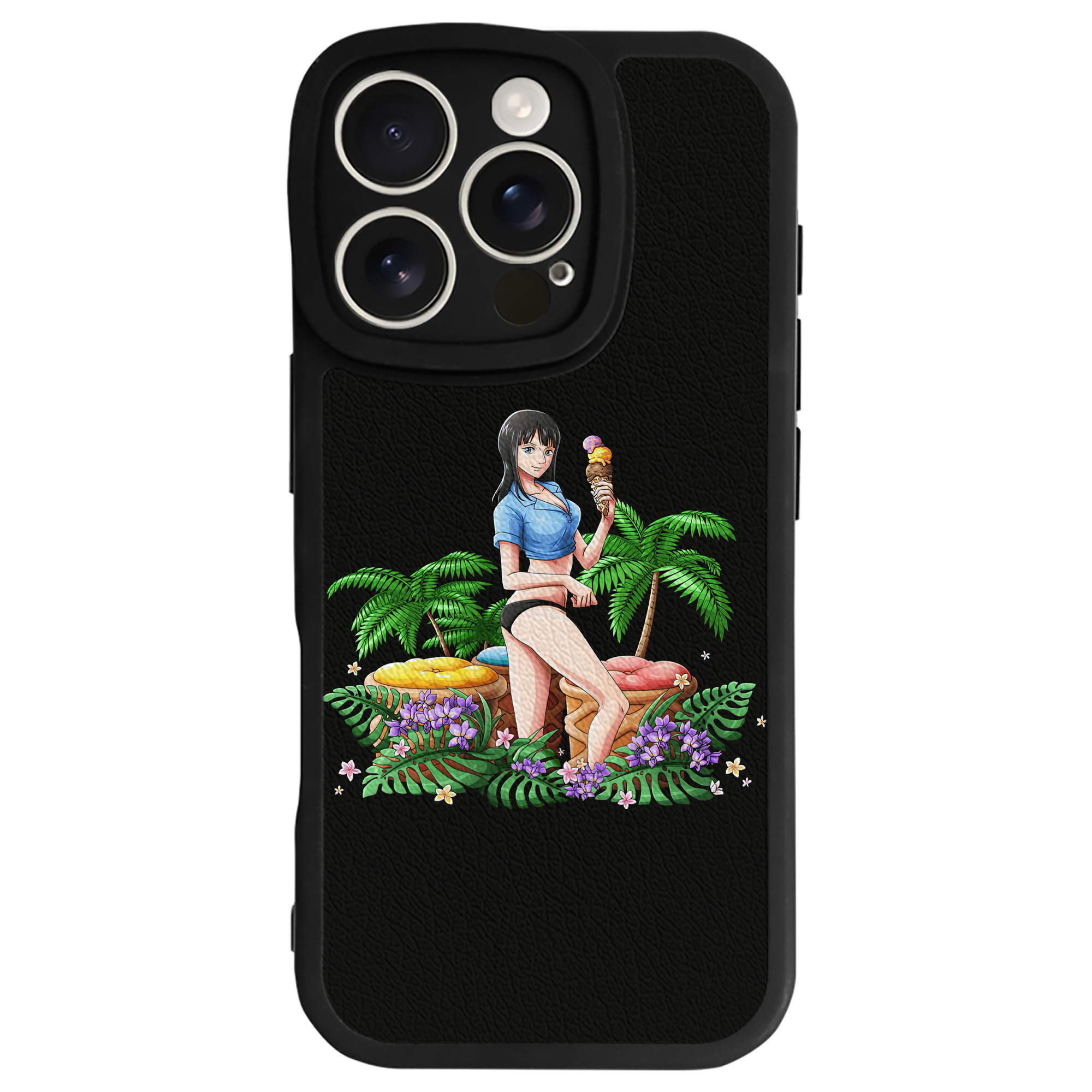 （画像用） ワンピース ニコ・ロビン ONE PIECE Nico Robin 【iPhone 16シリーズ対応】シリコンスマホケース（レザー調） 材質：シリコン
